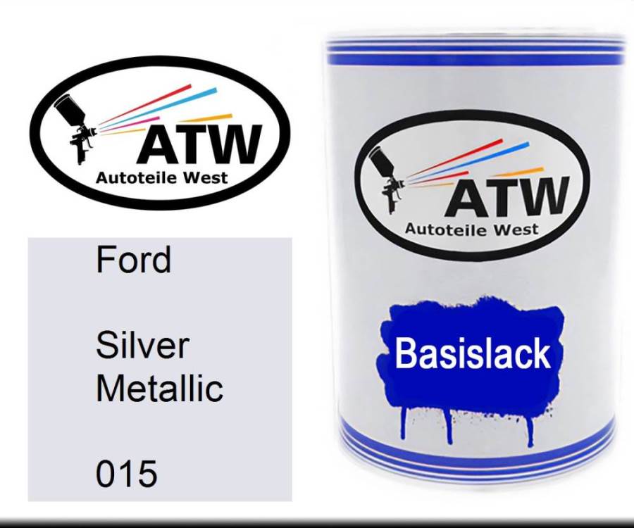 Ford, Silver Metallic, 015: 500ml Lackdose, von ATW Autoteile West.